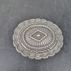 Vintage EGC Belt Buckle Mens One Size Silver 1992 Western Oval Geometric Metal