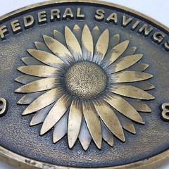 Vintage 1984 First Federal Savings Bank Newton Kansas Belt Buckle Ltd Ed #184