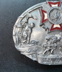 VFW Life Member Belt Buckle 1987 Siskiyou Buckle Co B71 Williams OR USA Vintage