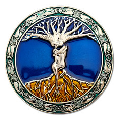 Belt Buckle Tree of Life Enamel Odin&rsquo;s Askr Embla 80mm Wide Norse Viking Buckle