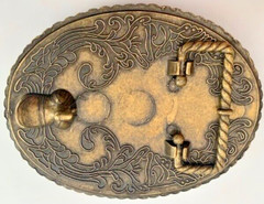 GORGEOUS! Vintage Western Nature-Themed Solid Brass BELT BUCKLE – 3.75&Prime; x 3.0&Prime;