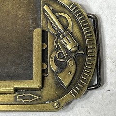 Guns Western Cowboy Bronze Plated Lighter Belt Buckle No Lighter