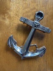 VTG Rock Rebel Anchor Belt Buckle Silver Metal j1