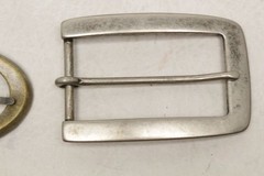 Lot of 9 Assorted Belt Buckles 1.5” Silvertone Studs Chrome Brass Leather Craft