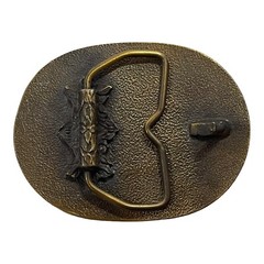 NRA Golden Eagles Oval Belt Buckle Flag Flying Eagle Moon