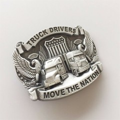Antique Silver Truck Driver Belt Buckle Gurtelschnalle also Stock in US
