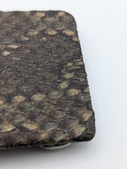 Vintage Genuine Python Snakeskin Belt Buckle Leather Western Exotic Handmade
