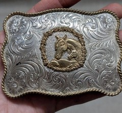 vintage SILVERSMITH COLLECTION belt buckle HORSE equestrian WESTERN cowboy