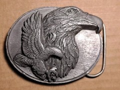 Vintage 90s Siskiyou Eagle Western Cowboy Belt Buckle Pewter 1990 USA