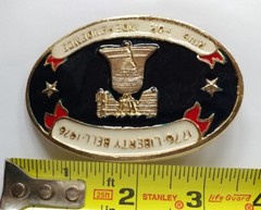 1776 1976 BICENTENNIAL LIBERTY BELL RING FOR INDEPENDENCE PATRIOTIC BELT BUCKLE