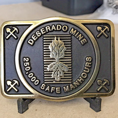 Anacortes Brass Works Deserado Mine Belt Buckle Square Brass Handmade Limited ED