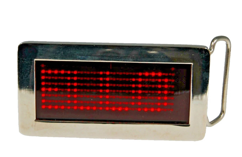 Unisex LED Belt buckle Light-Up Programmable Message Metal Battery-Powered