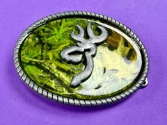 Browning Logo Deer Buck Doe Hunting Hunters Camouflage USA Belt Buckle