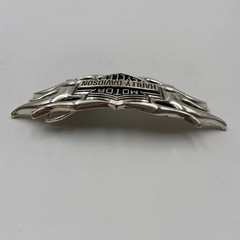 Vintage Y2K Belt Buckle HARLEY DAVIDSON Motorcycle Flames Chrome Metal Western