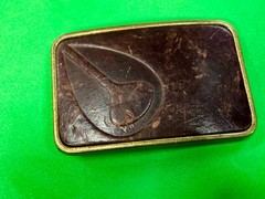 Nixon Logo Embossed on Leather Vintage Advertisement Promotional Belt Buckle