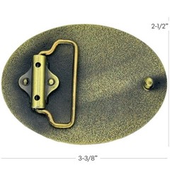Mens Gold BRONZE Metal Belt Buckle Deer Hunter Western