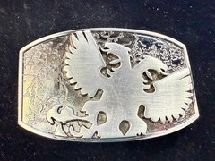 Eagle Phoenix Bird Spreading Wings Multi Layer Silver Color Belt Buckle