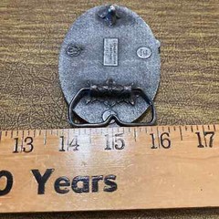 Vintage 1977 3D top water jumping Bass Pewter Gray Bergamot X-144 Belt Buckle
