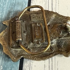 Vintage 1987 Great American Pewter Belt Buckle Eagle & Flag North Carolina – 002