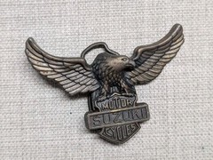 vintage 1970s belt buckle SUZUKI motorcycles EAGLE western BIKER cowboy