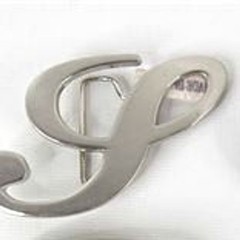 Polished Silver Script Letter S Initial Belt Buckle Oversized Monogram Metal