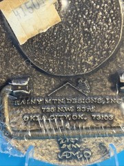 Vintage Sealed John Wayne Coin Brass Belt Buckle 1st Ed Serial #7634 Rainy Mtn