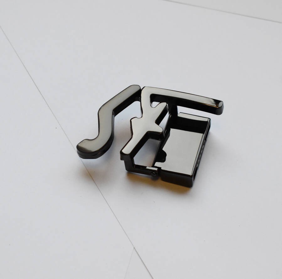 Black W Silver Grey Men Salvatore Ferragamo « SF » Logo Belt Buckle for 3.5cm Belt