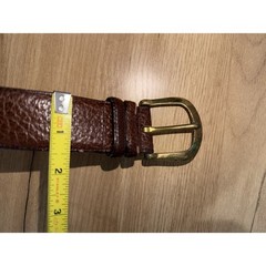 COACH Water Buffalo Leather Belt 30 Brown Gold Brass Buckle USA 8800 Vtg 34.5&Prime;