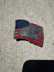 Vintage PATRIOTIC BELT BUCKLE American USA FLAG EAGLE America NP