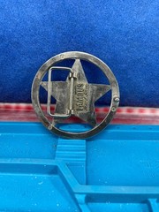 Famous Stars and Straps Belt Buckle Five Point Star Chrome Silver VINTAGE