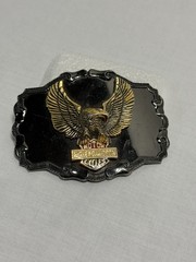 Vintage Harley-Davidson Eagle Belt Buckle OS Silver Gold 3D Biker Americana USA