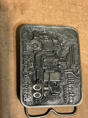 Used Metal Alloy Halliburton 2 Years Safe Driving Belt Buckle