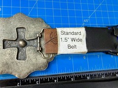 Iron Cross with Rhinestone Religious Gothic Punk Black Silver Color Belt Buckle