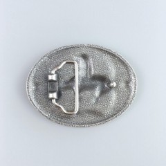 Vintage Silver Plated Rodeo Cowboy Western Oval Belt Buckle Boucle de Ceinture