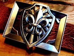 Belt Buckle Lily Crest Ornament Medieval Fleur De Lis Vintage 4cm