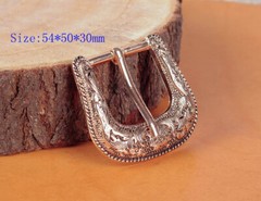 Western Cowboy Gold Flower Engraved Ranger Belt Pin Buckle Set Fits 1-1/8&Prime; Strap