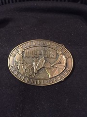 Cast Bronze Remington Park Centennial Belt Buckle 3.5&Prime;X2.5&Prime;