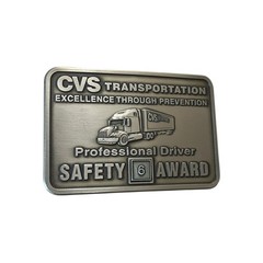CVS Transportation Professional Driver Safety Award 6 Year Belt Buckle Silver