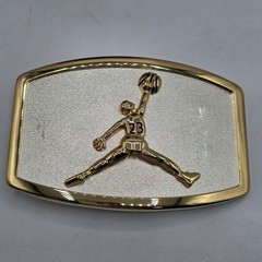 Basketball Dunk #23 Belt Buckle Gold Silver Two Tone Metal Sports Novelty Jordan