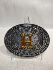 Btilasif Western Cowboy Belt Buckle for Men Women Initial Letter H