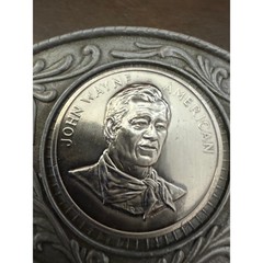 John Wayne American Vintage Silver Tone Western Oval Belt Buckle The Duke