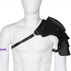 Battle Knight Armor Pauldrons Cape Belt PU Chest Harness Shoulder Guards Gift