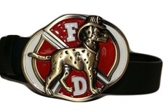 Fire Dept. Department Dalmation Dog Crest Belt Buckle