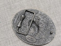vintage RODEO belt buckle BUCKIN BRONCO cowboy WESTERN pewter brass