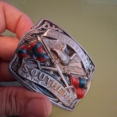 AMERICAN BY BIRTH SOUTHERN BY THE GRACE OF GOD Belt Buckle berganot made in usa