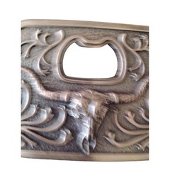 Western Cowboy Steer Bottle Opener Belt Buckle