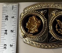 24k GOLD PLATED VINTAGE BELT BUCKLE RARE
