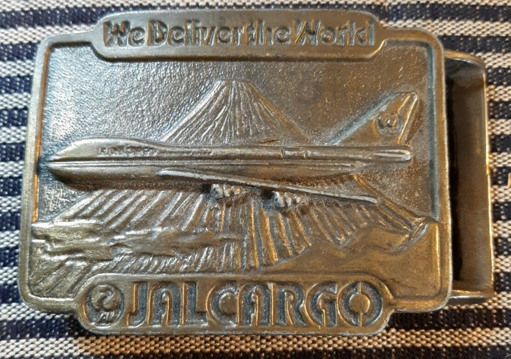 Jalcargo Cargo Japan Airline Brass Vintage Belt Buckle « We deliver the World »