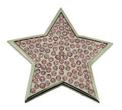 High-end Classic Love Pink Women Star Belt Buckle Metal Rhinestones Blinged Rock