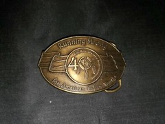 Billy Mills 10k Gold Medal 40th Anniversary Running Strong Belt Buckle